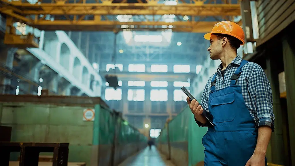 Un homme dans une usine