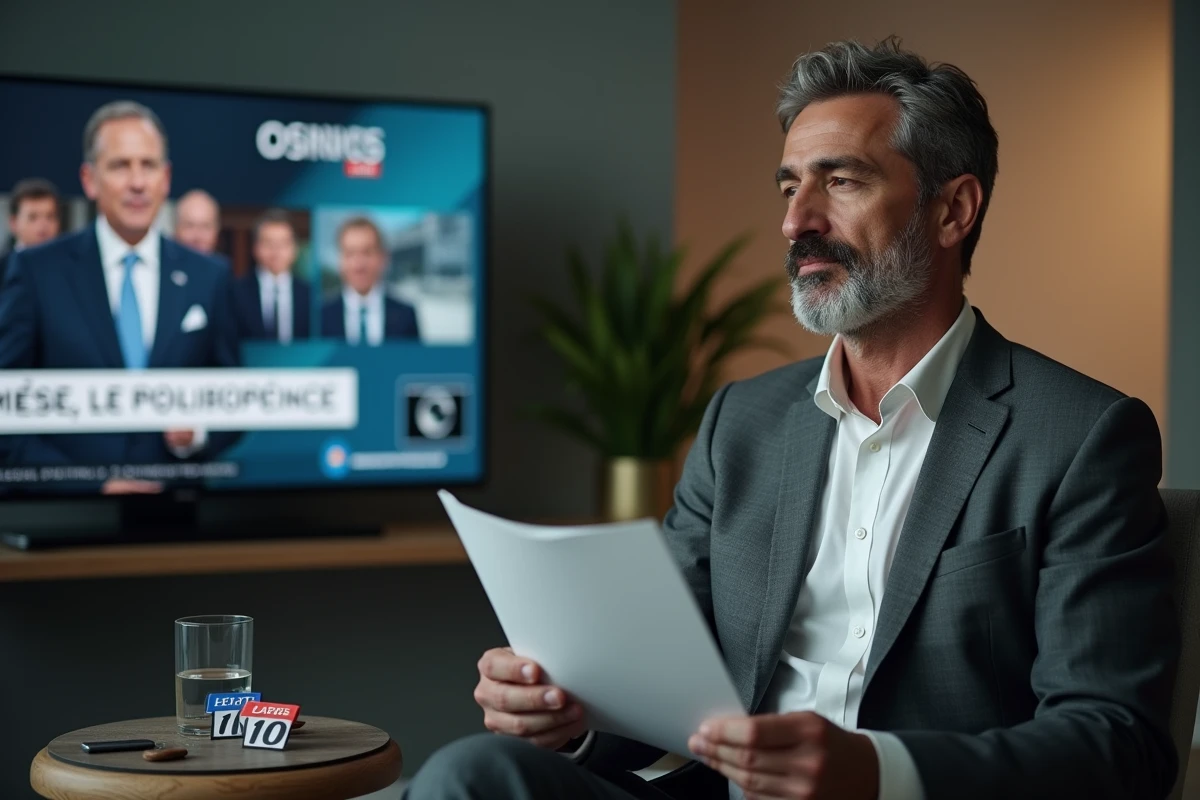 Journaliste politique français dans les coulisses d'un studio de télévision, symbolisant la transition entre notoriété régionale et reconnaissance médiatique nationale
