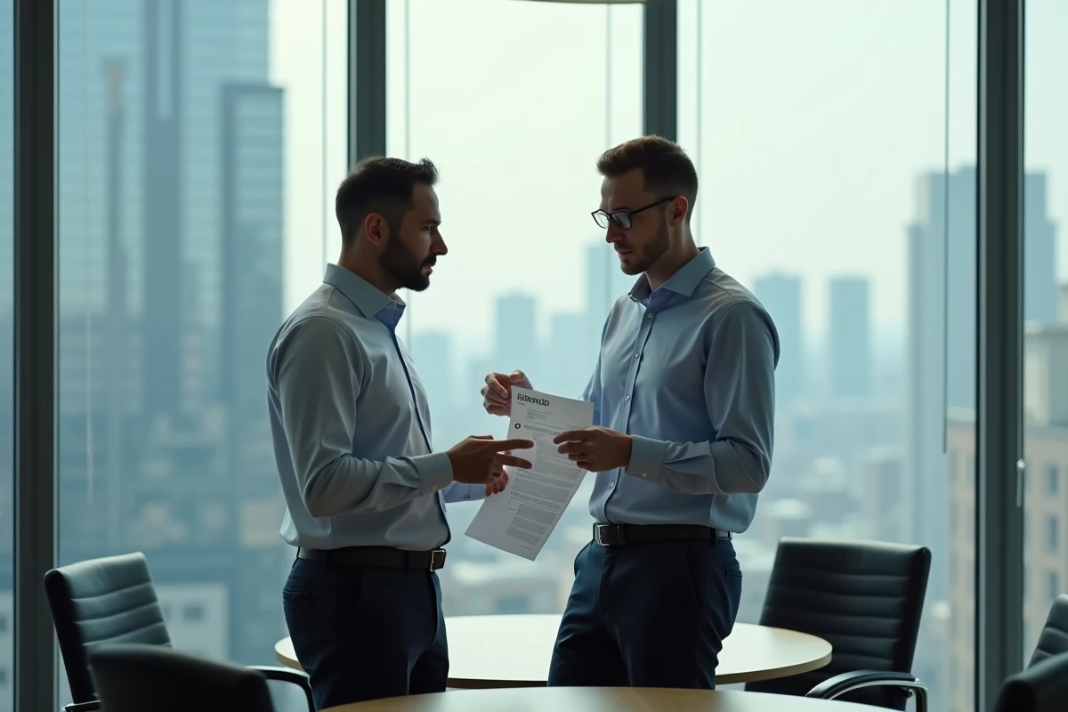 Deux collègues discutant d