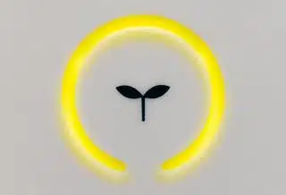 blue and white round logo