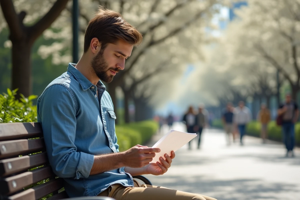 Homme lisant une lettre d
