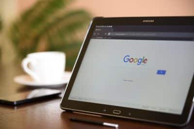 Navigateur Google sur une tablette