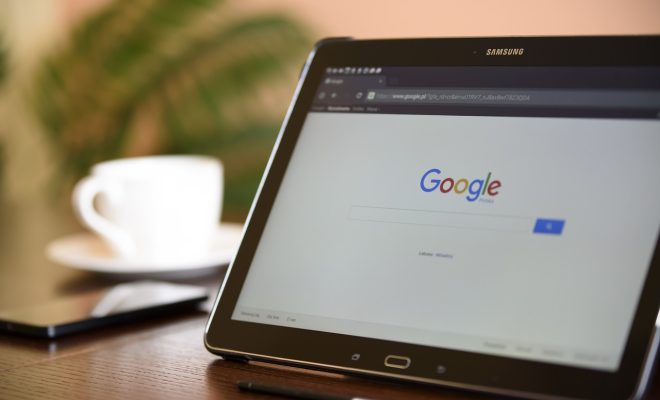 Navigateur Google sur une tablette