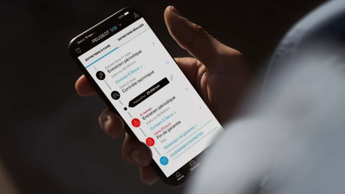 les services connectés de l'application mobile Peugeot