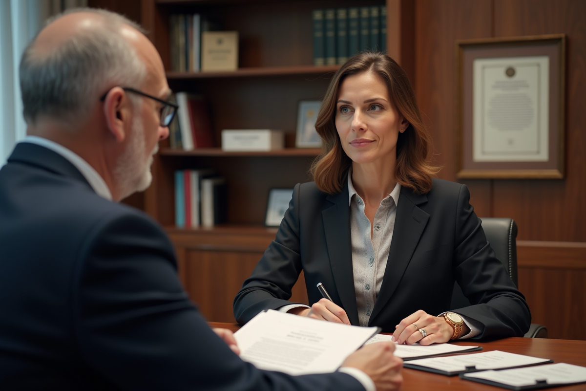 Notaire rencontrant une femme d