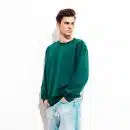 Look pullover vert et jean