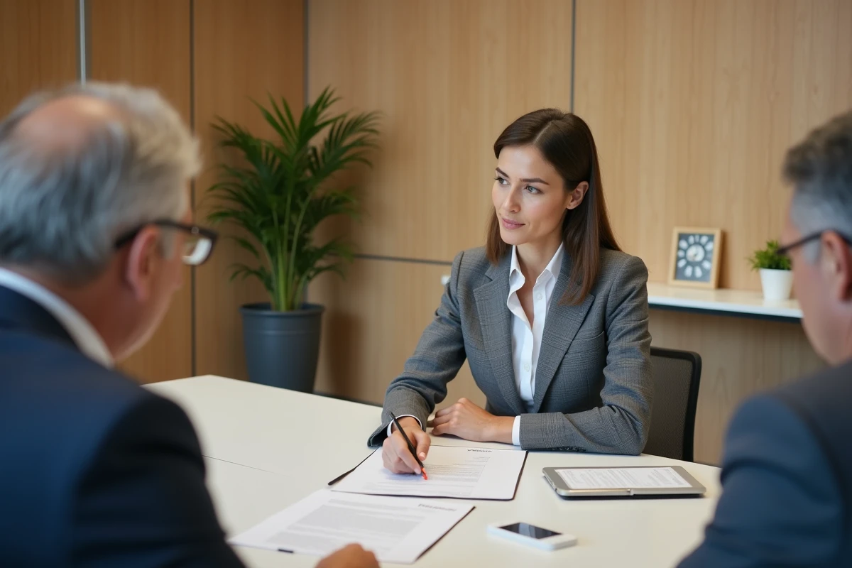 Femme professionnelle examinant des documents juridiques