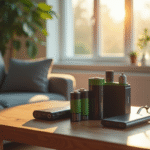 Salon moderne avec piles lithium et banques d'alimentation en sécurité