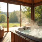 Spa en plein air en Normandie avec jacuzzi et nature
